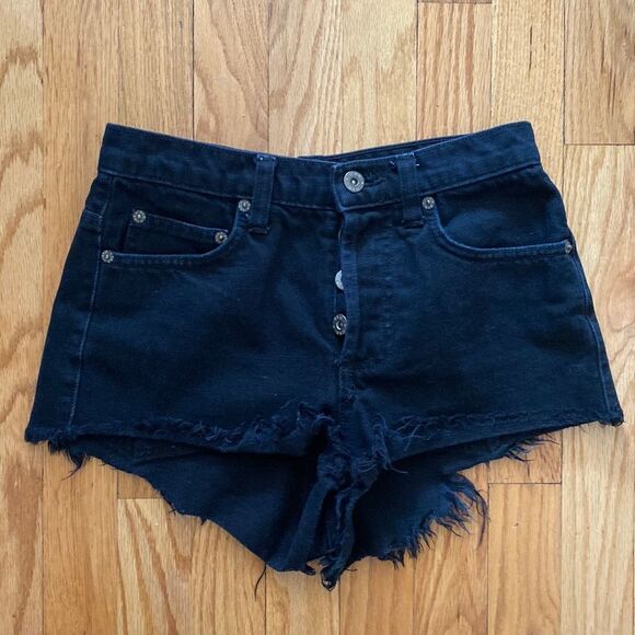 Carmar Pants - Carmar black buttonfly cut off jean shorts size 26